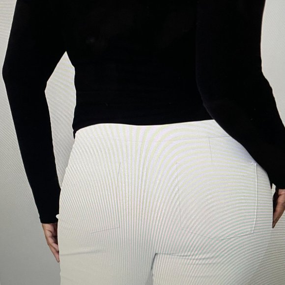 Spanx Womens Pants White Silver Linings Kick Flare Pull On Size XL (14/16) - Picture 2 of 12